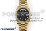 Day Date 40 YG 228238 Noob 1:1 Best Edition Black Textured Stick Dial on President Bracelet A2836 (Gain Weight)