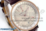 Navitimer 1 RG/SS 41mm TF 1:1 Best Edition White Bezel White Dial on Brown Leather Strap A2824 - Image 2