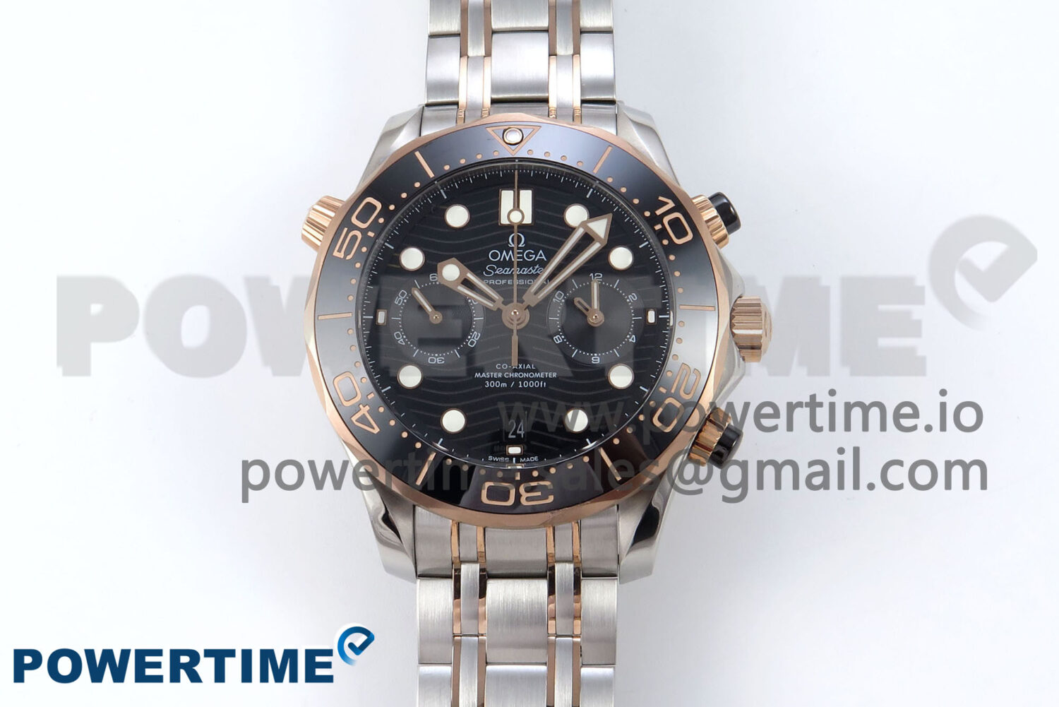 Seamaster 300m Chrono SS/YG OMF 1:1 Best Edition Blue Dial on SS/YG Bracelet A9900 - Image 1