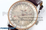 Navitimer 1 RG/SS 41mm TF 1:1 Best Edition White Bezel White Dial on Brown Leather Strap A2824 - Image 3
