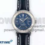 Navitimer 1 SS 41mm TF 1:1 Best Edition White Bezel Blue Dial on Blue Leather Strap A2824
