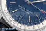 Navitimer 1 SS 41mm TF 1:1 Best Edition White Bezel Blue Dial on Blue Leather Strap A2824 - Image 5