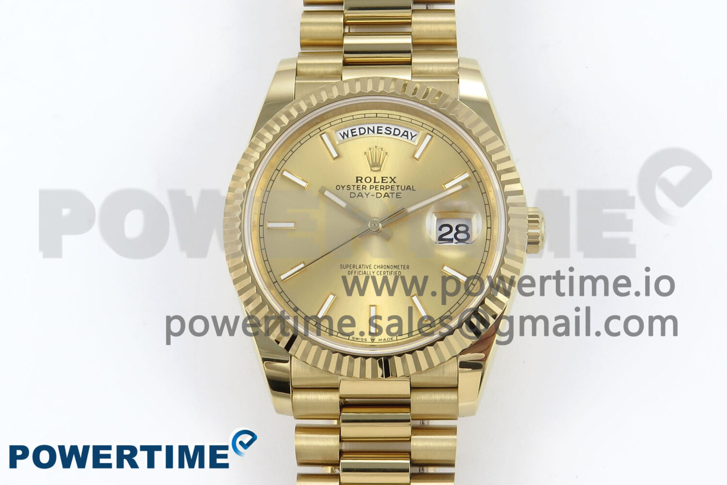 Day Date 40 YG 228238 Noob 1:1 Best Edition YG Stick Dial on President Bracelet A2836 (Gain Weight) - Image 1