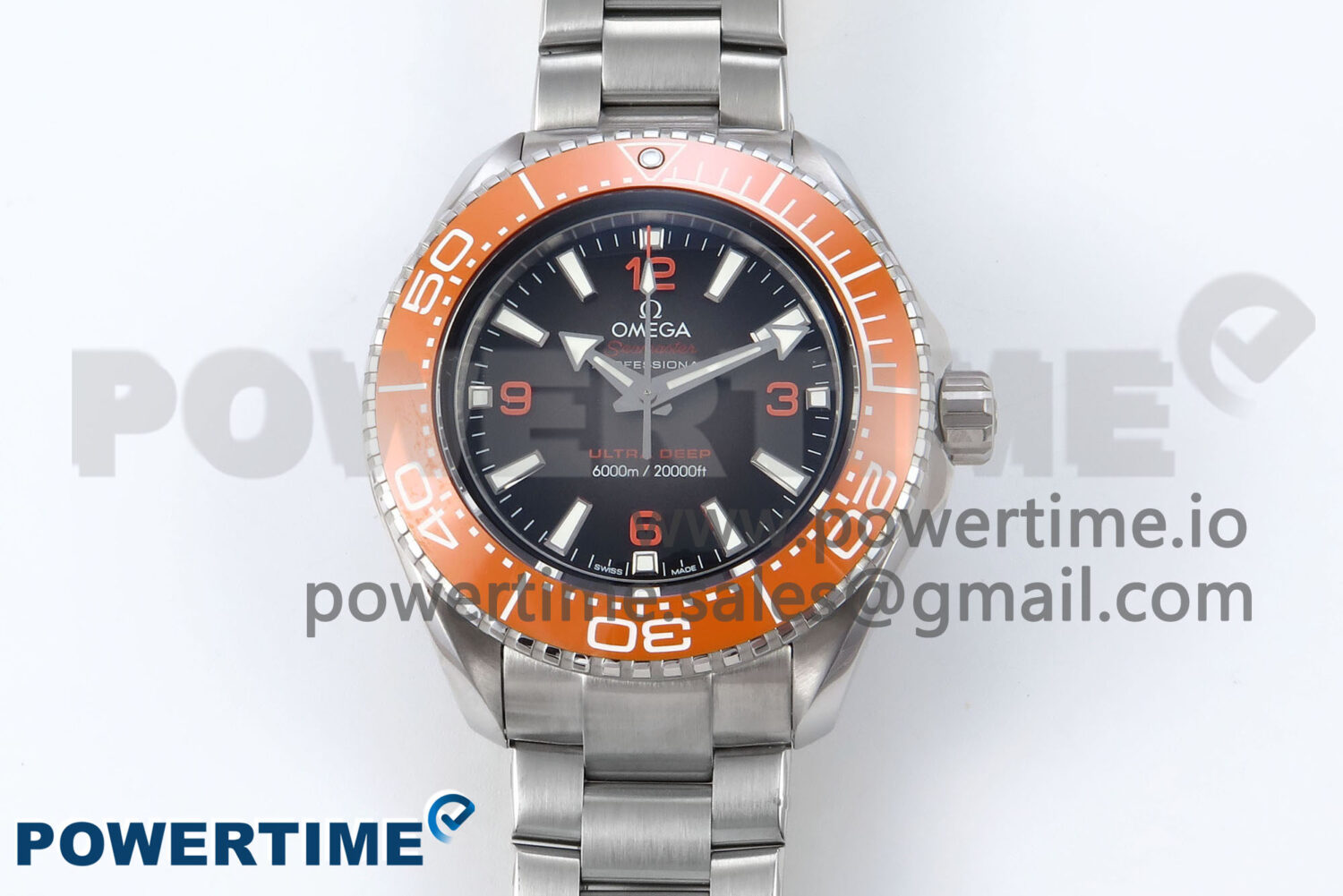 Seamaster 6000M Ultra Deep SS VRF 1:1 Best Edition Gray Dial Orange Bezel on SS Bracelet A8912 Super Clone - Image 1