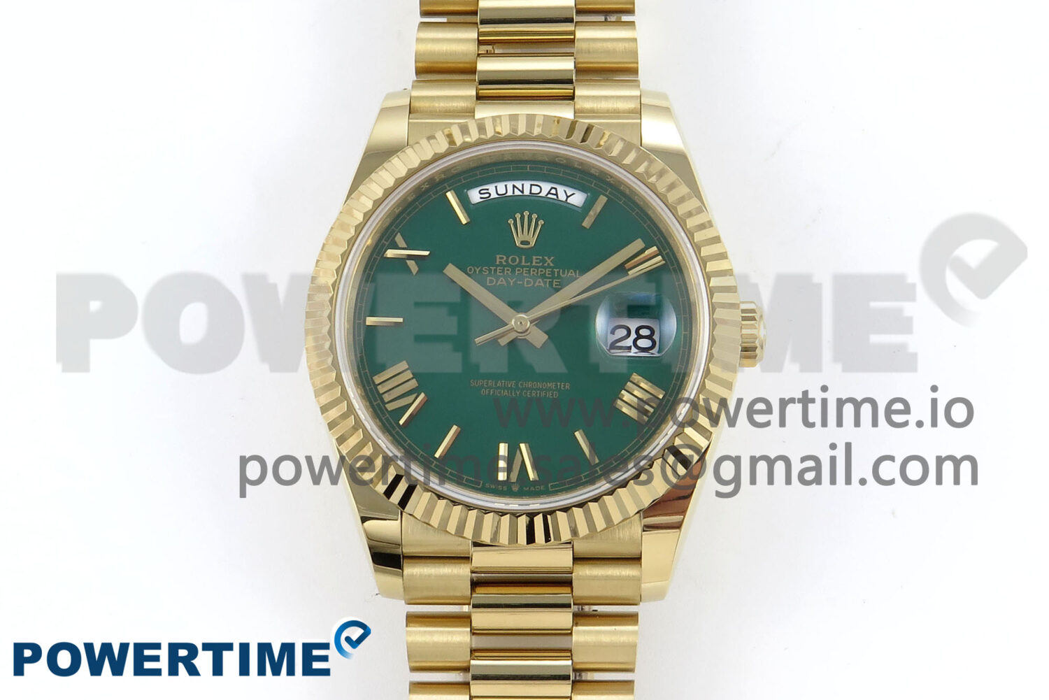 Day Date 40 YG 228238 Noob 1:1 Best Edition Green Roman Dial on President Bracelet A2836 (Gain Weight) - Image 1