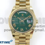 Day Date 40 YG 228238 Noob 1:1 Best Edition Green Roman Dial on President Bracelet A2836 (Gain Weight)