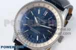 Navitimer 1 SS 41mm TF 1:1 Best Edition White Bezel Blue Dial on Blue Leather Strap A2824 - Image 3