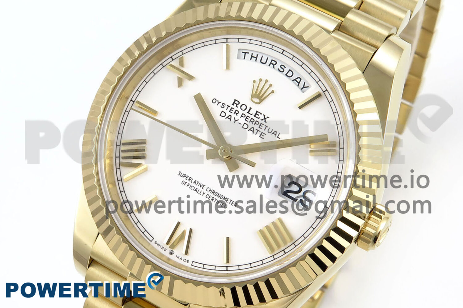 Day Date 40 YG 228238 Noob 1:1 Best Edition White Roman Dial on President Bracelet A2836 (Gain Weight) - Image 3