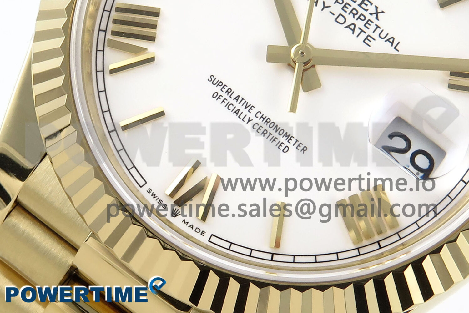 Day Date 40 YG 228238 Noob 1:1 Best Edition White Roman Dial on President Bracelet A2836 (Gain Weight) - Image 5