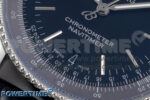Navitimer 1 SS 38mm TF 1:1 Best Edition Black Bezel Blue Dial on Black Leather Strap A2824 - Image 5