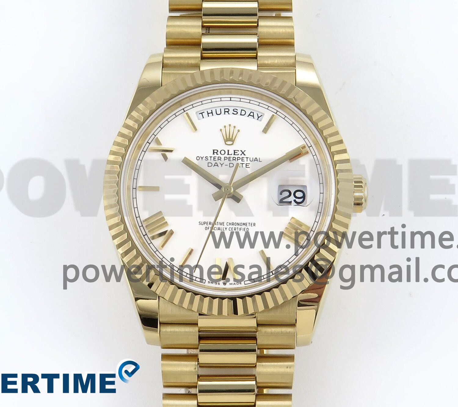 Day Date 40 YG 228238 Noob 1:1 Best Edition White Roman Dial on President Bracelet A2836 (Gain Weight)