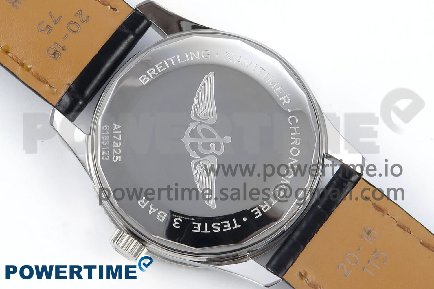 Navitimer 1 SS 38mm TF 1:1 Best Edition Black Bezel Blue Dial on Black Leather Strap A2824 - Image 10