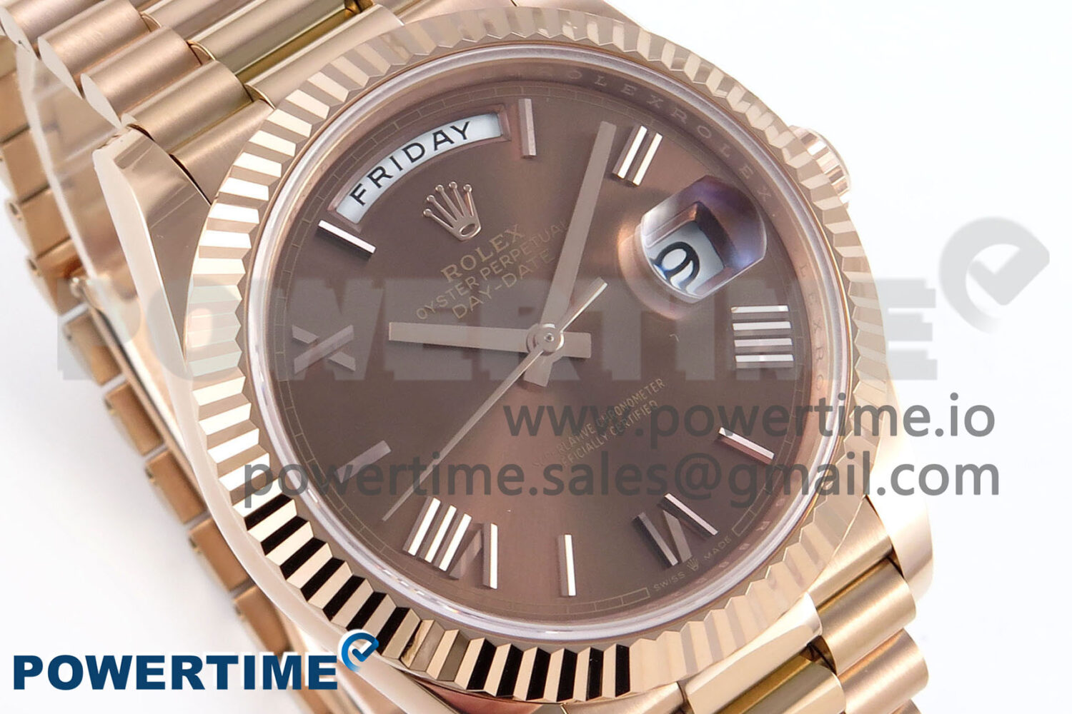 Day Date 40 RG 228235 Noob 1:1 Best Edition Brown Roman Dial on President Bracelet A2836 (Gain Weight) - Image 2
