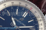 Navitimer 1 SS 38mm TF 1:1 Best Edition White Bezel Blue Dial on Brown Leather Strap A2824 - Image 4