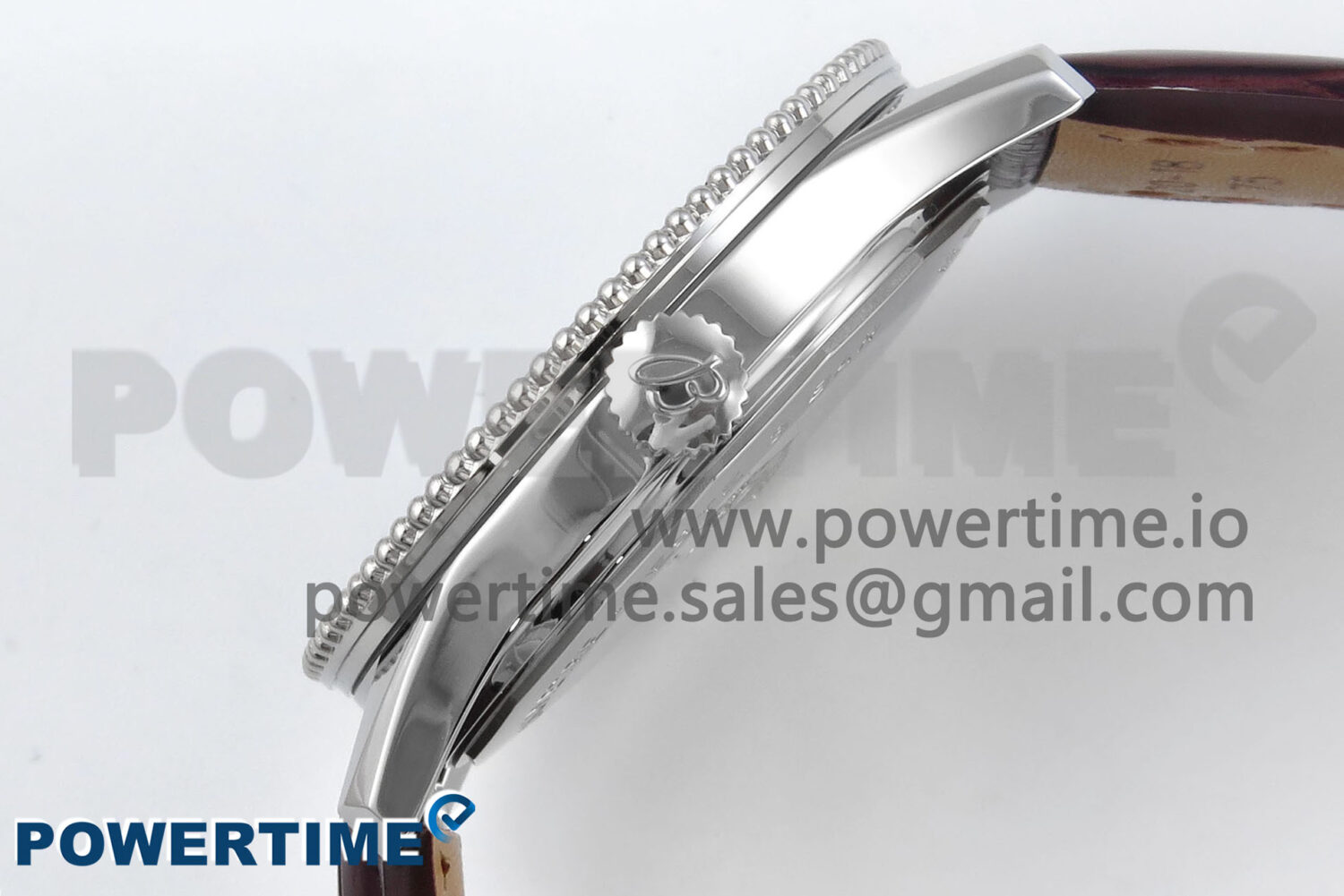 Navitimer 1 SS 38mm TF 1:1 Best Edition White Bezel Blue Dial on Brown Leather Strap A2824 - Image 9