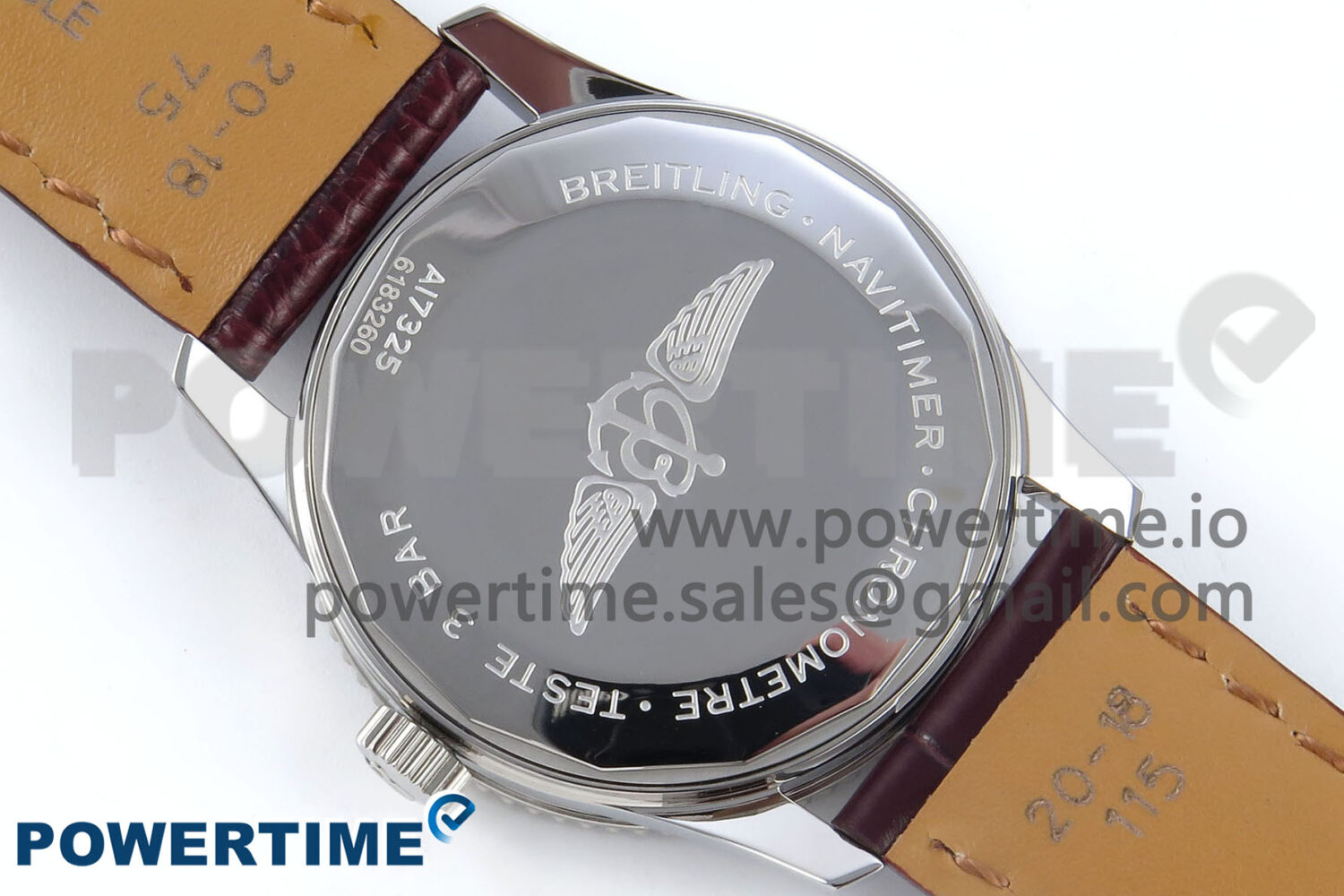 Navitimer 1 SS 38mm TF 1:1 Best Edition White Bezel Blue Dial on Brown Leather Strap A2824 - Image 10