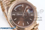 Day Date 40 RG 228235 Noob 1:1 Best Edition Brown Stick Dial on President Bracelet A2836 (Gain Weight) - Image 2