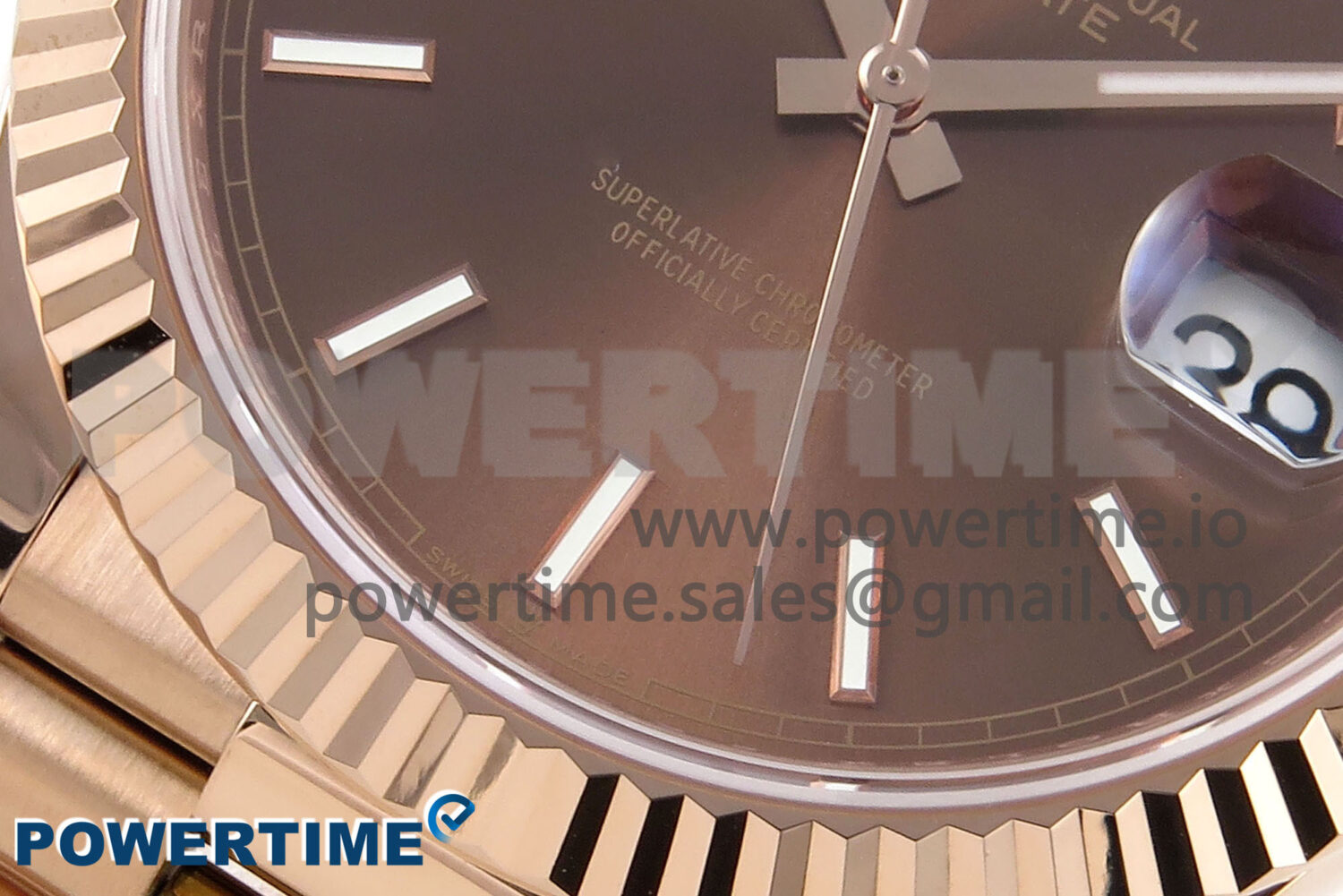 Day Date 40 RG 228235 Noob 1:1 Best Edition Brown Stick Dial on President Bracelet A2836 (Gain Weight) - Image 5