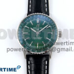 Navitimer 1 SS 41mm TF 1:1 Best Edition Green Bezel Green Dial on Green Leather Strap A2824