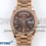 Day Date 40 RG 228235 Noob 1:1 Best Edition Brown Stick Dial on President Bracelet A2836 (Gain Weight)