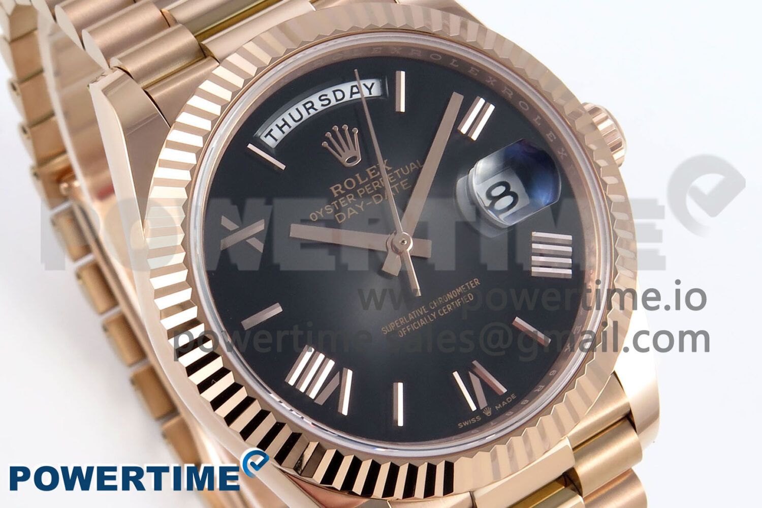 Day Date 40 RG 228235 Noob 1:1 Best Edition Dark Gray Roman Dial on President Bracelet A2836 (Gain Weight) - Image 2