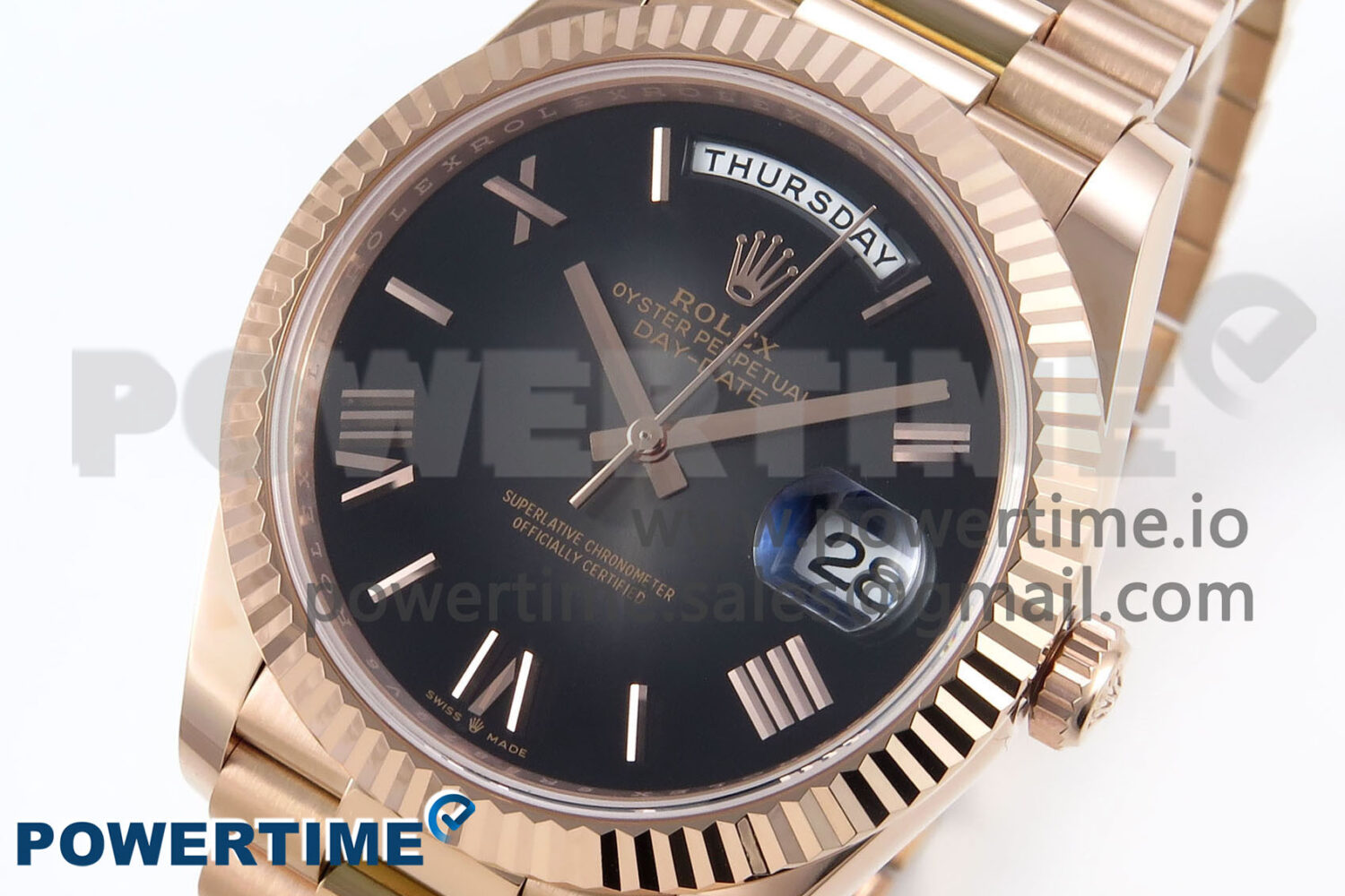 Day Date 40 RG 228235 Noob 1:1 Best Edition Dark Gray Roman Dial on President Bracelet A2836 (Gain Weight) - Image 3