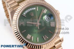 Day Date 40 RG 228235 Noob 1:1 Best Edition Green Roman Dial on President Bracelet A2836 (Gain Weight) - Image 2
