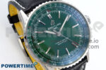 Navitimer 1 SS 41mm TF 1:1 Best Edition Green Bezel Green Dial on Green Leather Strap A2824 - Image 2