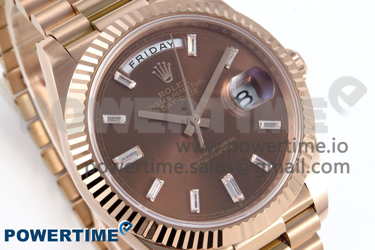 Day Date 40 RG 228235 Noob 1:1 Best Edition Brown Crystal Dial on President Bracelet A2836 (Gain Weight) - Image 2