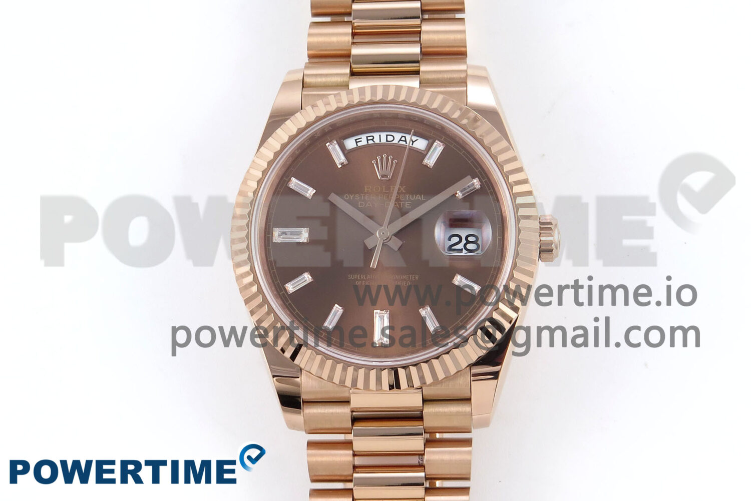 Day Date 40 RG 228235 Noob 1:1 Best Edition Brown Crystal Dial on President Bracelet A2836 (Gain Weight) - Image 1