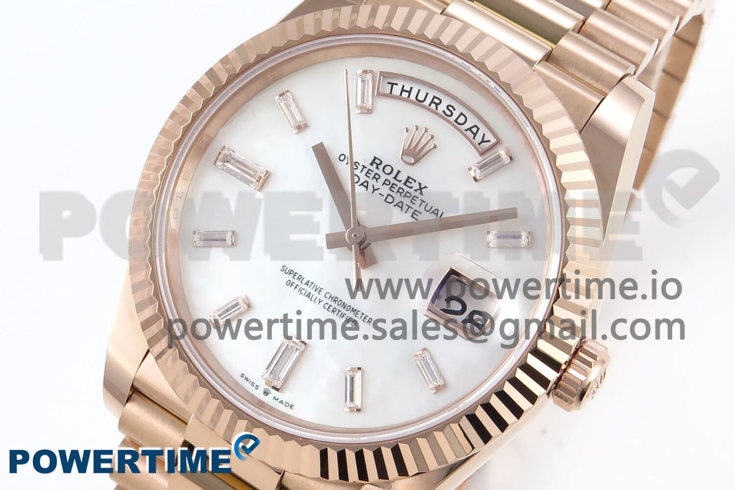 Day Date 40 RG 228235 Noob 1:1 Best Edition White MOP Crystal Dial on President Bracelet A2836 (Gain Weight) - Image 3