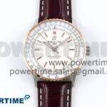 Navitimer 1 RG/SS 41mm TF 1:1 Best Edition White Bezel White Dial on Brown Leather Strap A2824