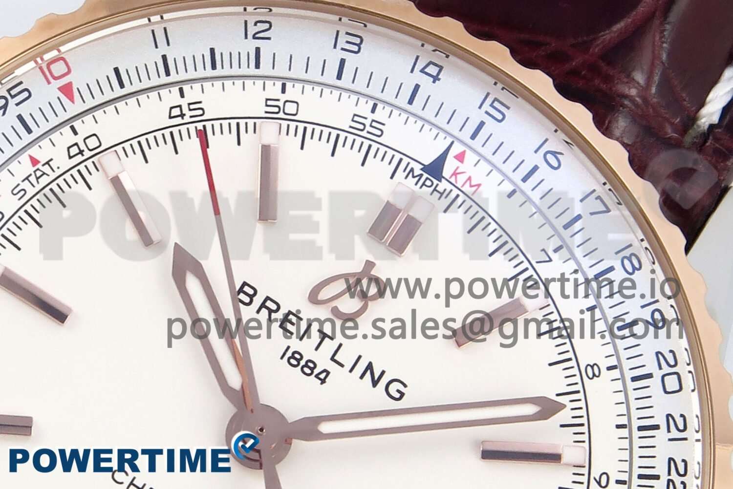 Navitimer 1 RG/SS 41mm TF 1:1 Best Edition White Bezel White Dial on Brown Leather Strap A2824 - Image 4