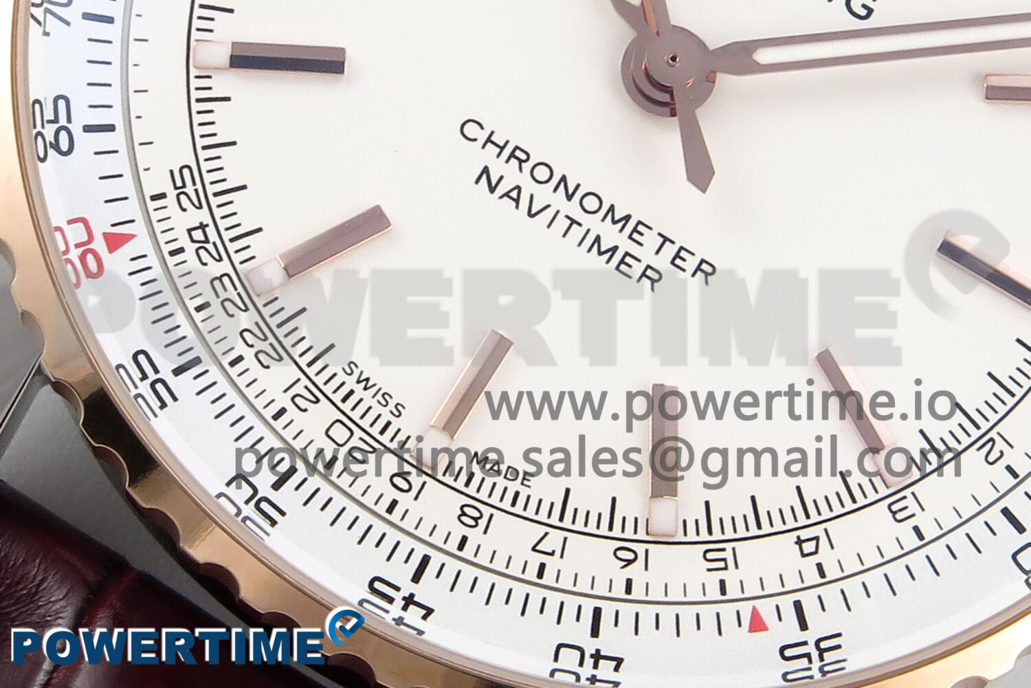 Navitimer 1 RG/SS 41mm TF 1:1 Best Edition White Bezel White Dial on Brown Leather Strap A2824 - Image 5