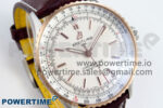 Navitimer 1 RG/SS 41mm TF 1:1 Best Edition White Bezel White Dial on Brown Leather Strap A2824 - Image 2