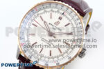 Navitimer 1 RG/SS 41mm TF 1:1 Best Edition White Bezel White Dial on Brown Leather Strap A2824 - Image 3