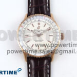 Navitimer 1 RG 41mm TF 1:1 Best Edition White Bezel White Dial on Brown Leather Strap A2824