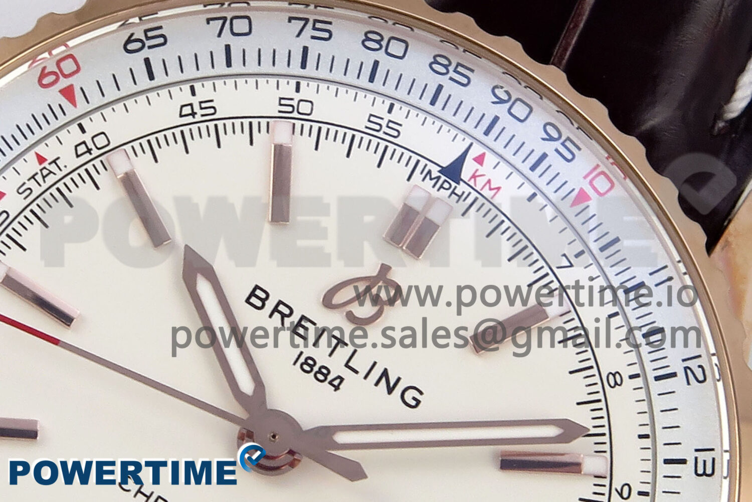 Navitimer 1 RG 41mm TF 1:1 Best Edition White Bezel White Dial on Brown Leather Strap A2824 - Image 4