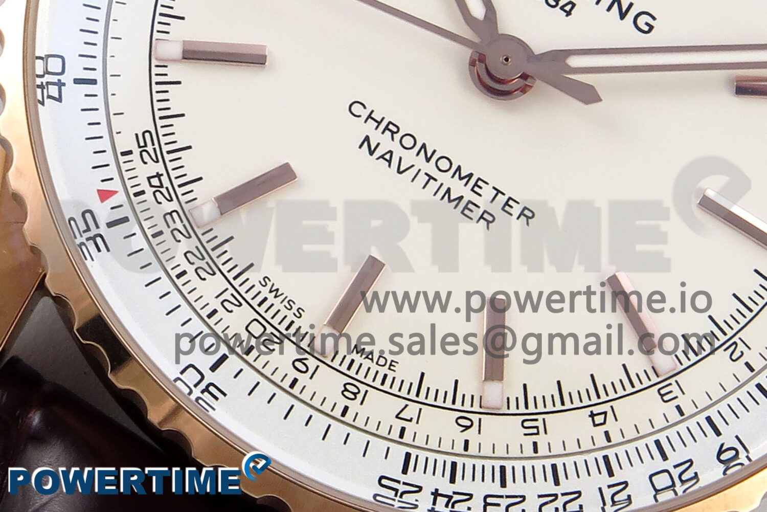 Navitimer 1 RG 41mm TF 1:1 Best Edition White Bezel White Dial on Brown Leather Strap A2824 - Image 5