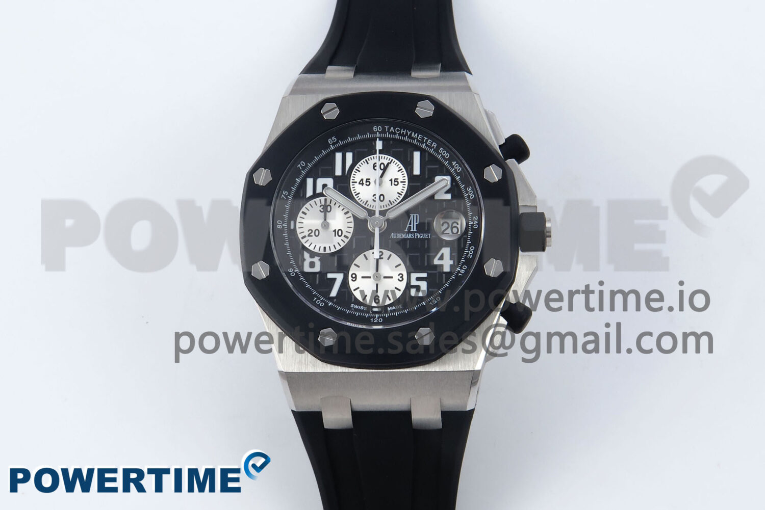 Royal Oak Offshore 42mm Rubberclad SS TKF 1:1 Best Edition Black/White Dial on Black Rubber Strap A3126 - Image 1
