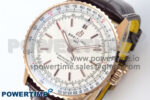 Navitimer 1 RG 41mm TF 1:1 Best Edition White Bezel White Dial on Brown Leather Strap A2824 - Image 3