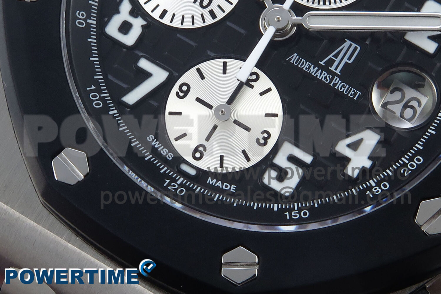 Royal Oak Offshore 42mm Rubberclad SS TKF 1:1 Best Edition Black/White Dial on Black Rubber Strap A3126 - Image 5
