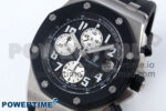 Royal Oak Offshore 42mm Rubberclad SS TKF 1:1 Best Edition Black/White Dial on Black Rubber Strap A3126 - Image 3
