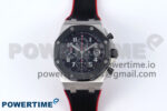 Royal Oak Offshore 44mm Black Themes SS TKF 1:1 Best Edition Black Dial on Black/Red Rubber Strap A3126