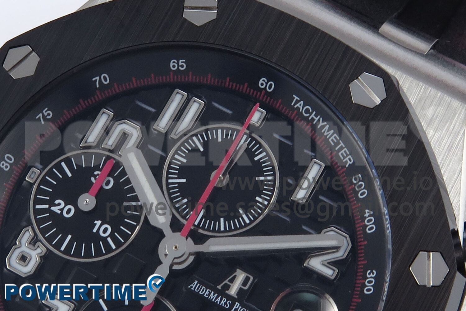 Royal Oak Offshore 44mm Black Themes SS TKF 1:1 Best Edition Black Dial on Black/Red Rubber Strap A3126 - Image 4