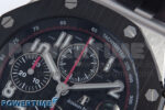 Royal Oak Offshore 44mm Black Themes SS TKF 1:1 Best Edition Black Dial on Black/Red Rubber Strap A3126 - Image 4