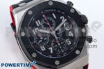 Royal Oak Offshore 44mm Black Themes SS TKF 1:1 Best Edition Black Dial on Black/Red Rubber Strap A3126 - Image 2