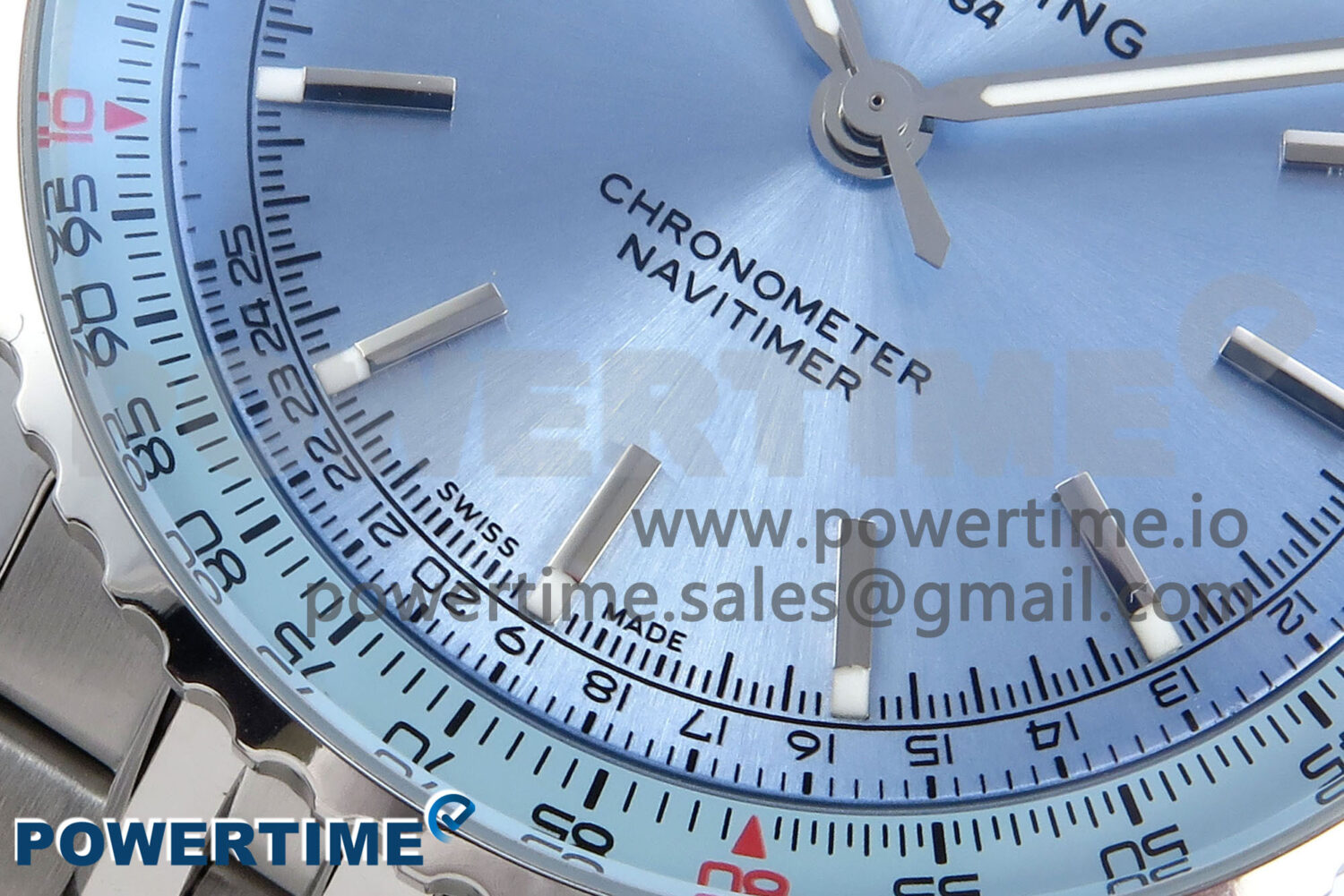 Navitimer 1 SS 41mm TF 1:1 Best Edition SS Bezel Ice Blue Dial on SS Bracelet A2824 - Image 5