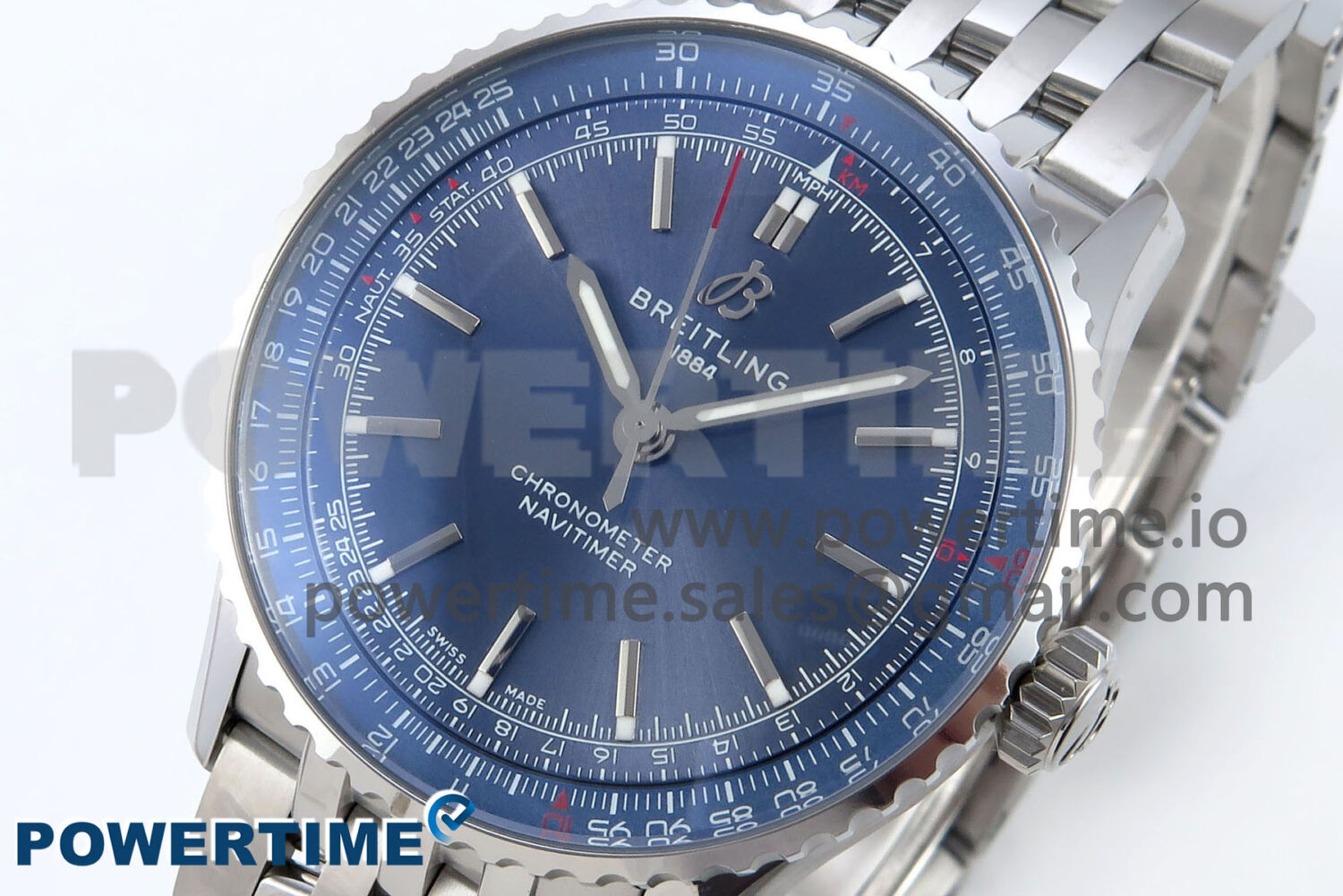 Navitimer 1 SS 41mm TF 1:1 Best Edition SS Bezel Blue Dial on SS Bracelet A2824 - Image 3