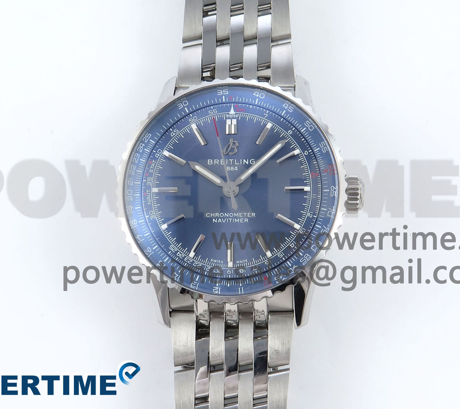 Navitimer 1 SS 41mm TF 1:1 Best Edition SS Bezel Blue Dial on SS Bracelet A2824